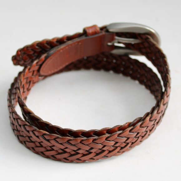 Coach Women's Vintage Brown Woven Leather Buckle Waist Belt 8518 Size Small - Picture 2 of 5